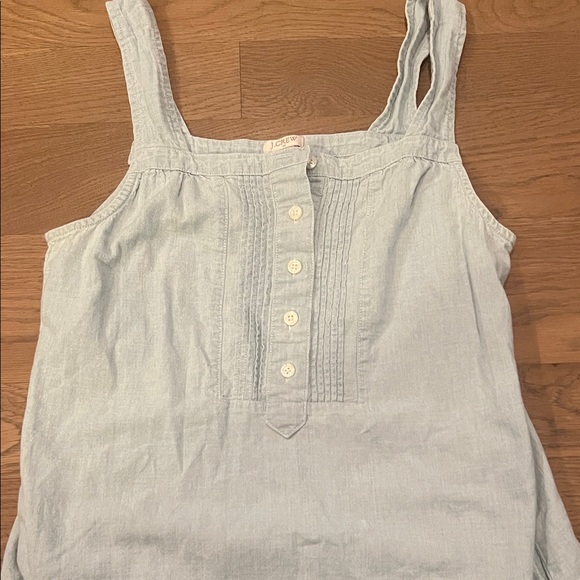 J. Crew Tops - J. Crew Pale Blue Linen-Blend Button Front Tank
